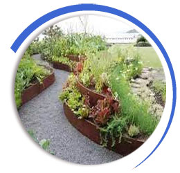Corten steel lawn edging