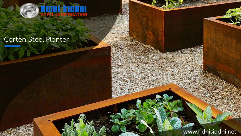 Corten steel planter