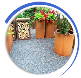 Corten steel raised garden beds